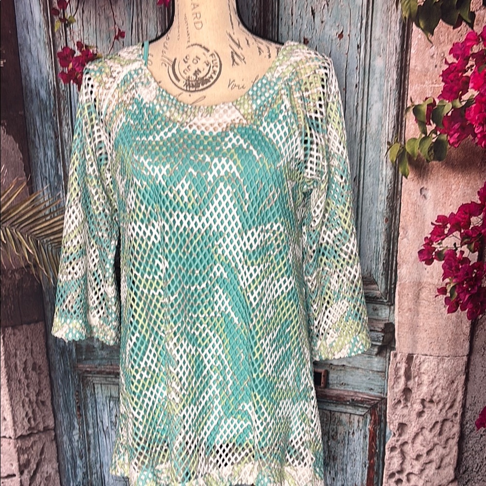 Multiples Mesh Tunic Top With Matching Tank Top, … - image 1